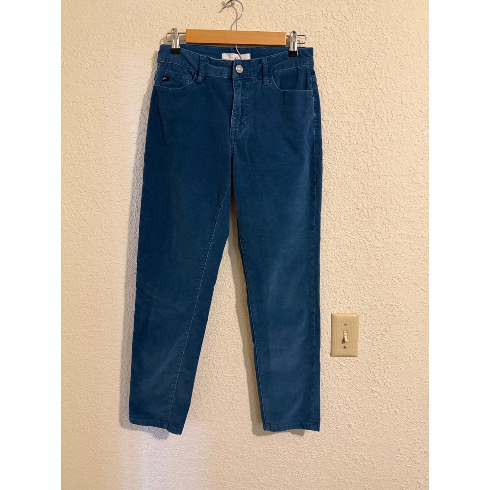 KanCan Teal Blue Corduroy High Rise Straight Leg Pants Size 3/25 Winter Boho